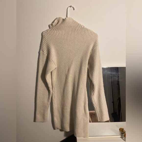 H&M Cream knit dress turtleneck/quarter zip never worn | Size S - Picture 3 of 3